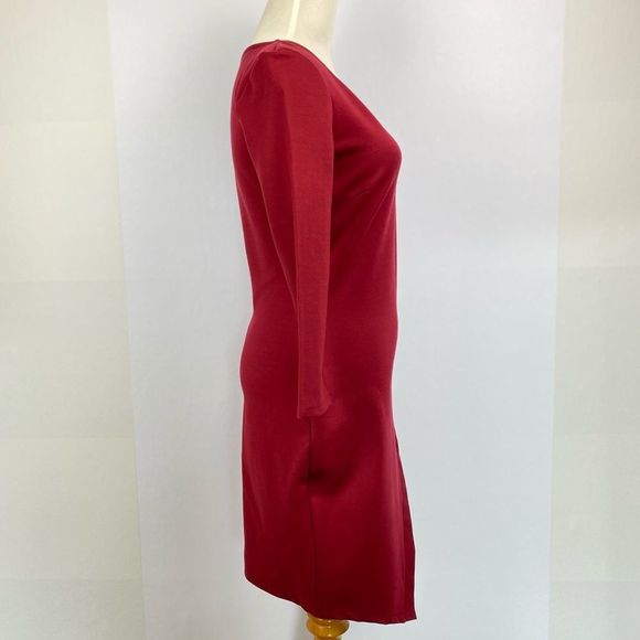 NWT SUGARLIPS Burgundy Bodycon V-neck Mini Dress - Picture 5 of 13